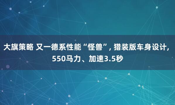 大旗策略 又一德系性能“怪兽”, 猎装版车身设计, 550马力、加速3.5秒